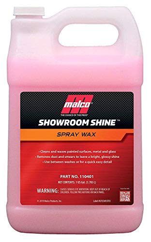 Malco Showroom Shine Spray Car Wax  Best Car Wax Spray for Professional Finish/Easy to Use Instant Detailer Spray/Cleans and Waxes Painted Surfaces, Metal and Glass / 1 Gallon (110401)