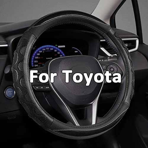 GIANT PANDA Steering Wheel Cover Standard-Size for Toyota RAV4, Auto Car Steering Wheel Cover for Toyota Highlander 4Runner Tacoma - Black
