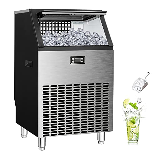 Electactic Nugget Ice Maker, Countertop Ice Maker, Portable Ice Machine with Self-Cleaning, Timer, Low Noise, Large Volume Basket with Ice Scoop for Home/Office/Bar, 44Lbs/24H, Black/Transparent Lid