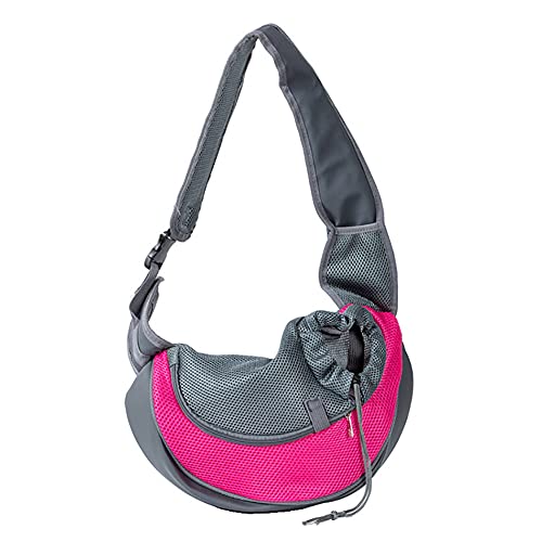 Pet Dog Sling Carrier, Breathable Mesh Portable Travel Safe Pet Sling Shoulder Bag Carrier with Adjustable Non-Slip Shoulder Strap for Small Dogs Cats Puppy