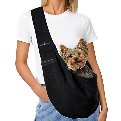 BuddyT Dog Sling Carrier - Dog Carriers for Small Dogs - Dog Carrier for Medium Dogs 2-10 lbs with Adjustable Strap, Pocket, Safety Belt - Dog Purse - Puppy Carrier for Small Dogs/Small Dog Carrier