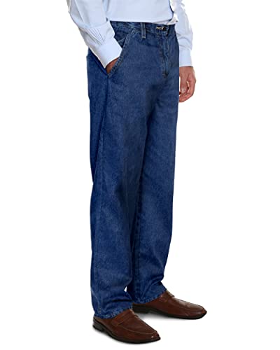 Pembrook Mens Elastic Waist Pants for Seniors - Adaptive Mens Pants for Elderly with Zipper and Button | Elastic Waist Pants for Men | Senior Elastic Waist Pants Denim