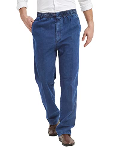 IDEALSANXUN Mens Elastic Waist Jeans Light Blue Jeans Relaxed Fit (Light Blue, 36x32)