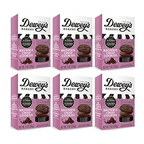 Dewey's Bakery Brownie Crisp Moravian Cookie Thins | Baked in Small Batches | Real, Simple Ingredients | Southern Bakery Recipes | Pack of 6 9-oz boxes