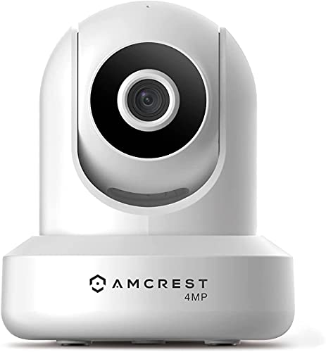 Amcrest 4MP UltraHD Indoor WiFi Camera, Security IP Camera with Pan/Tilt, Two-Way Audio, Night Vision, Remote Viewing, 2.4ghz, 4-Megapixel @30FPS, Wide 90 FOV, IP4M-1041W (White)