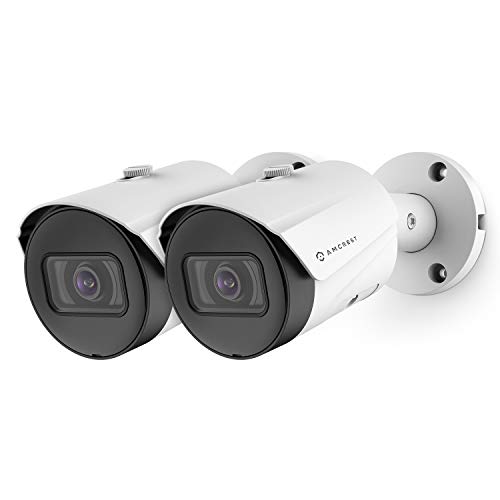 Amcrest 2-Pack UltraHD 5MP Outdoor POE Camera 2592 x 1944p Bullet IP Security Camera, Outdoor IP67 Waterproof, 103 FOV, 2.8mm Lens, 98.4ft Night Vision, 5-Megapixel, IP5M-B1186EW-28MM (White)