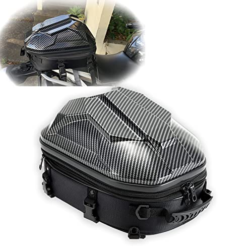 SUNPIE Motorcycle Tail Bag,Waterproof Motorcycle Backpack Helmet Bag ABS Hard Shell Motorbike Luggage Bags, Dual Use Motorcycle Tank Bag Waterproof Bag with Expanded Storage 15L-20L Lightweight 1.05kg