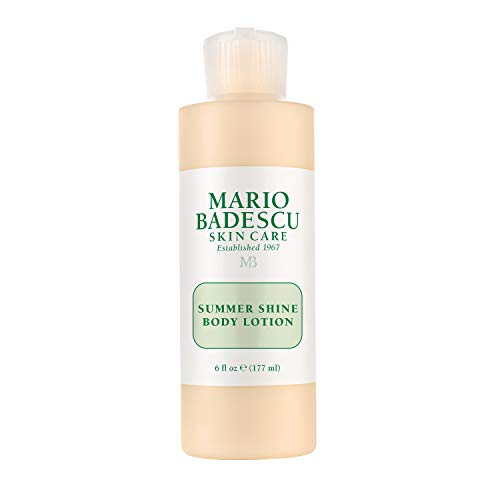 Mario Badescu Summer Shine Body Lotion Enriched with Vitamin A, Lightweight and Radiant, Non-Greasy Candlelit Glow Body Shimmer, Ideal for All Skin Types, 6 oz.