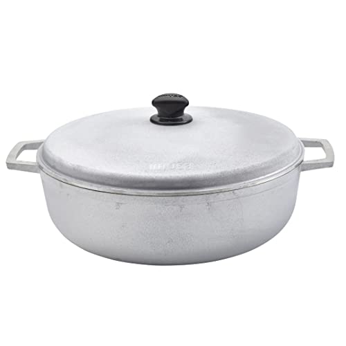 IMUSA USA 17.9Qt JUMBO Traditional Colombian Caldero (Dutch Oven) for Cooking and Serving, Silver, 17.9 Quart