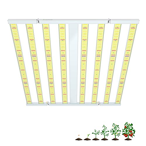 UPDAYDAY LED Grow Light S10000 Osram Diodes 8light Bars LED Grow Lamp Built-in15 Spectrum IncludeHPS CMH MH Sunlike Full Spectrum Dimmable Cover 6x6ft for Indoor Plants Greenhouse Tents