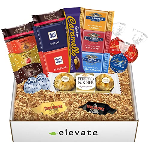 Premium Chocolate Gift Box Assortment: Ferrero, Godiva, Ghirardelli, Lindt, Cadbury, Baci, Toblerone, An Expertly Curated Sampler Of Some Of The Finest Chocolate Brands, Adults, Kids, Clients, Birthday