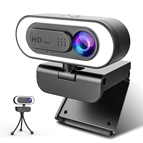 ZZCP 2K Webcam with Microphone Web Cameras for Computers, Computer Camera with Light,for Desktop, Streaming Webcam USB Face Web Cam with Tripod and Cover for Facebook, YouTube, Xbox One,Skype, TV