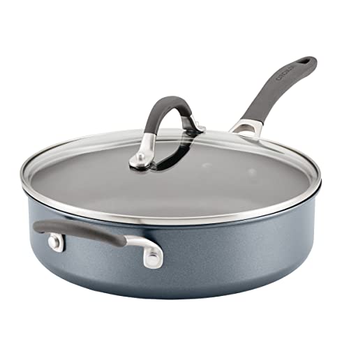 Circulon A1 Series with ScratchDefense Technology Nonstick Induction Saut Pan with Helper Handle and Lid, 5 Quart, Graphite