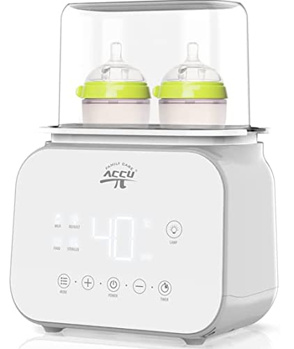 Baby Bottle Warmer, Double Bottle Warmer for Breastmilk, 6-in-1 Baby Food Heater Defroster, Fast Infant Formula Warmer with Timer for Twins, 24H Temp Control, BPA Free