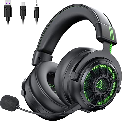 EKSA StarEngine Pro PC Gaming Headset - 7.1 Surround Sound for PC PS4 PS5, AI Intelligent Noise Cancelling Microphone, Dual Chamber Driver, Game/Muisc Mode, Wired Headphones for Xbox one, Computer