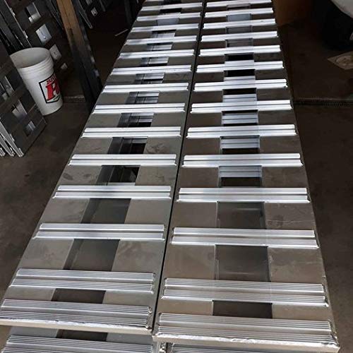 Set of 2. 8' Aluminum Ramps for Heavy Equipment Skid Steer Tractor Car ATV Truck Trailer Ramps 2 RAMPs = 10,000lb Capacity 96" (8') Long (96) Br Premium Material