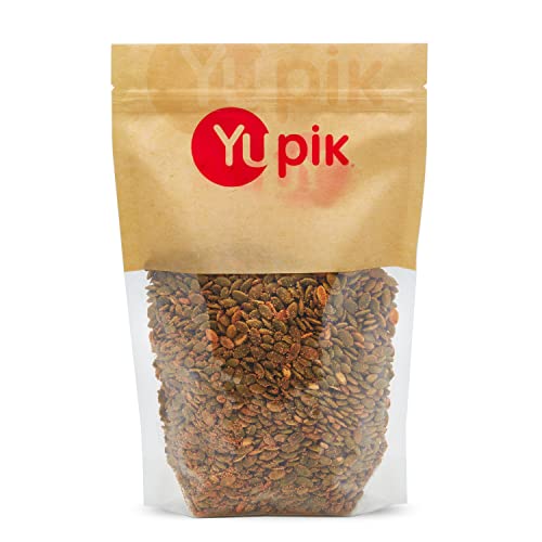 Yupik Spicy Buffalo Pumpkin Seeds, 2.2 lbs, Seasoned & Roasted Seeds, Crunchy Snack or Salad Topper, Vegan, Non GMO, No Preservatives or Artificial Flavors, Brown