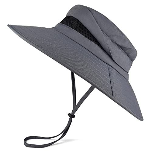 EINSKEY Waterproof Sun Hat for Men/Women, Flip Cover Boonie Hat UPF 50+ Wide Brim Fishing Hat for Hiking Garden Safari Beach