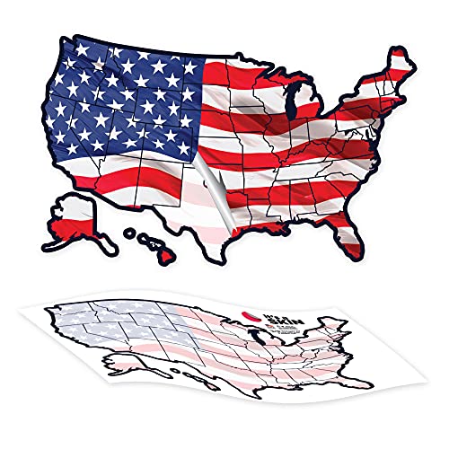 Travel State Sticker Map RV Gifts - Road Trip Essentials for Adults, United States Map, Flag 19.25 x 12 Fun RV Decals, Camper Gifts, Cool Camper Accessories, Visited States Map.