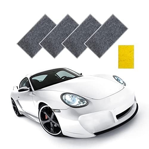 5 Pcs Nano Cloth for Car Scratches, 2023 Upgrade Magic Scratch Remover with Sponge, Easily Repair Minor Scratches Paint Residues and Water Spots