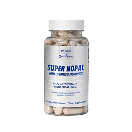 Santo Remedio Super Nopal, Helps Maintain Healthy Blood Sugar Levels, Exclusive Formula with Nopal, Chromium Picolinate, Gymnema Sylvestre and Vanadyl Sulfate, 60 Capsules (30 Servings)