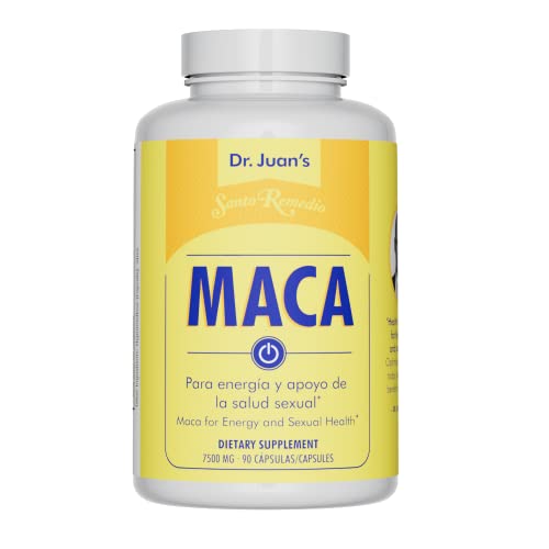 Santo Remedio Maca. Dietary Supplement Supporting Energy Levels. Each Product Contains 90, 7500 mg Capsules. 1 Capsule Daily Before Or After Meal.