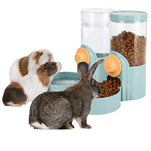 YUEPET Rabbit Food Water Dispenser, 35 OZ Large Capacity Bunny Feeder Hanging Suitable for Rabbits Ferrets Guinea Pigs Small Animals