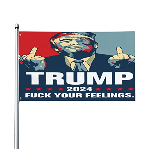 Trump-2024-Fu-ck-Your-Feelings Trump Flag 3x5 Ft Flag Outdoor Flag Home Flag Garden Decor Flag With Brass Grommets