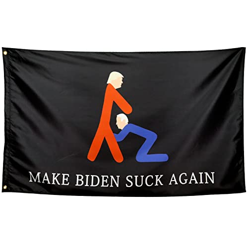 ZKflager Trump Fuck Biden Flag Anti Biden Sucks Flag Funny Political FJB Flag 3x5 Ft Republican Meme Flags Banner Outdoor Indoor College Dorm Room Guys Man Cave Frat Bedroom