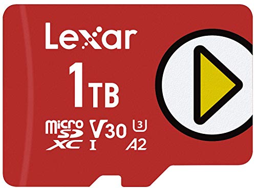 Lexar PLAY 1TB microSDXC UHS-I Micro SD Memory Card, C10, U3, V30, A2, Full-HD Video, Up To 150MB/s, Expanded Storage for Nintendo-Switch, Gaming Devices, Smartphones, Tablets (LMSPLAY001T-BNNNU)