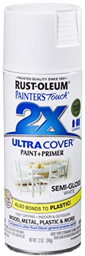 Rust-Oleum 249060 Painter's Touch 2X Ultra Cover Spray Paint, 12 oz, Semi-Gloss White