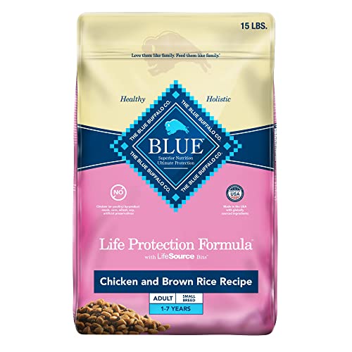 Blue Buffalo Small Breed Dog Food, Life Protection Formula, Natural Chicken & Brown Rice Flavor, Adult Dry Dog Food, 15 lb Bag