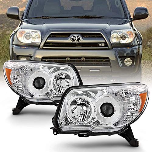 ACANII - For 2006-2009 Toyota 4Runner 4 Runner Chrome Housing Projector Headlights Headlamps Set Driver & Passenger Side