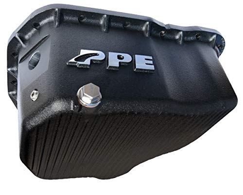 PPE High-Capacity Aluminum Deep Engine Oil Pan (Black) 114052020 Compatible with 2001-2010 Chevy/GMC 6.6L Duramax Diesel