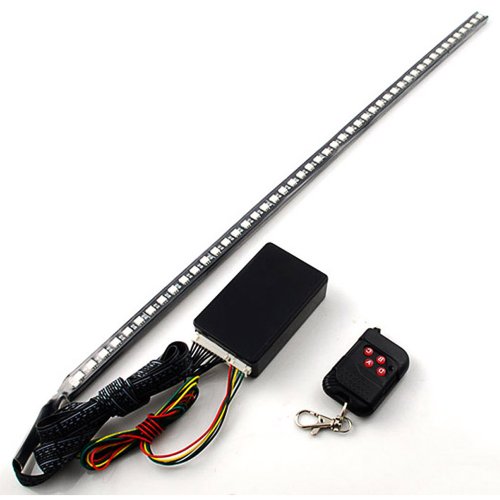 RGB 48 5050 SMD Scanning Knight Rider Light Bar Strip W/Remote Control for Car Front Lower Center Grille