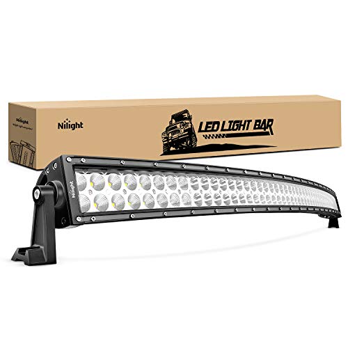 Nilight LED Light Bar 54Inch 312W Curved Off Road Driving Light Spot Flood Combo Rooftop Led Bar Work Light 24V 12V for Van Camper Wagon Car Pickup ATV UTV SUV Truck Boat, 2 Years Warranty