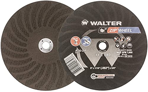 Walter Zip Wheel High Performance Cutoff Wheel, Type 1, Round Hole, (Pack of 25)