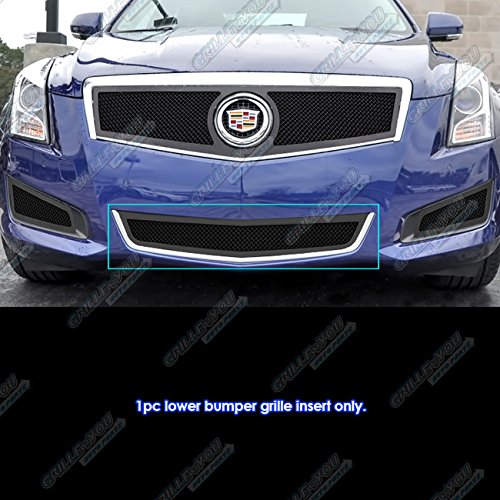 APS Compatible with Cadillac ATS 2013-2014 Lower Bumper Stainless Steel Black Mesh Grille Insert A75953H