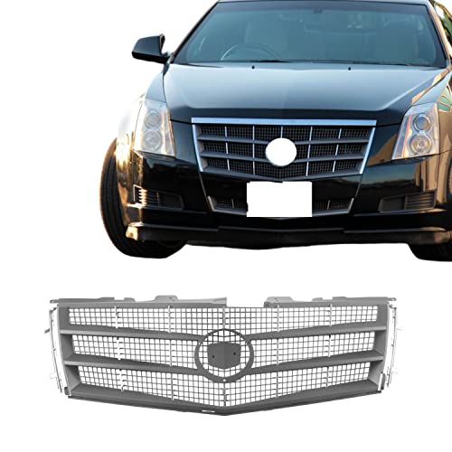 Titanium Plus Autoparts Front Grille Grill CHROME Compatible For 2008-2011 Cadillac CTS 25896043 GM1200616