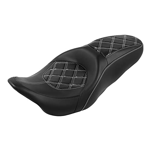 C.C. RIDER Powersports Seats - Driver Passenger Seat Backrest Pad Rider Cushion fit for Harley Davidson Touring Road King Street Glide Electra Glide Road Glide 2009-2022