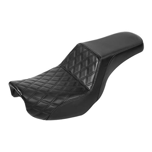 C.C. RIDER Leather Rear Passenger Seat - fit for Harley Dyna FXD Super Glide Street Bob Fat Bob Wide Glide Low Rider Switchback 2006-2017