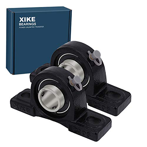 XIKE 2 Pcs UCP205-16 Pillow Block Bearings ID 1", Heavy Load Types Solid Base and Self-Alignment, Pillow Block Cast Iron/Bearings Chromium Steel.