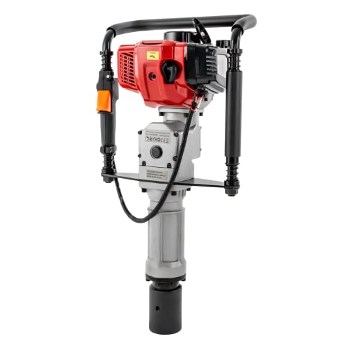 Gas T Post Driver 2 Stroke 52CC Pile Driver Hammer Gas Powered T Post Driver Hammer Drills Portable Air Cooling Single Cylinder Gasoline Petrol Garden Fencing Tool Machine w/2 Post Driving Head (52cc)