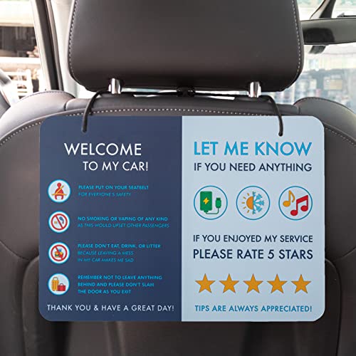 NIVRANA Rideshare Car Sign 2-Pack  Better Customer Relations, Higher Ratings and More Tips with a Large Universal Sign, Accessory for Uber Drivers, for Lyft Drivers, Rideshare Drivers