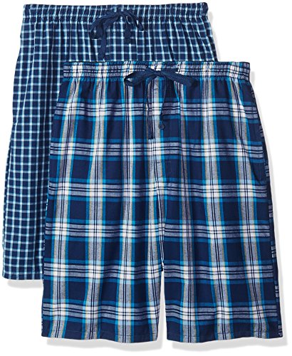 Hanes Men's 2-Pack Woven Pajama Short, Dark Blue, X-Large