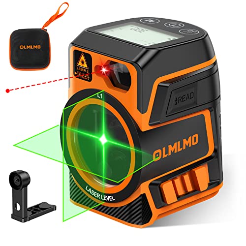 Olmlmo 2 in 1 Laser Level Self Leveling/Laser Tape Measure, 265ft/85m Laser Distance Meter-65ft/20m Laser Level Line, IP54, 360 Magnetic Base, Pulse Mode,Support Area, Volume, Pythagorean Measurement