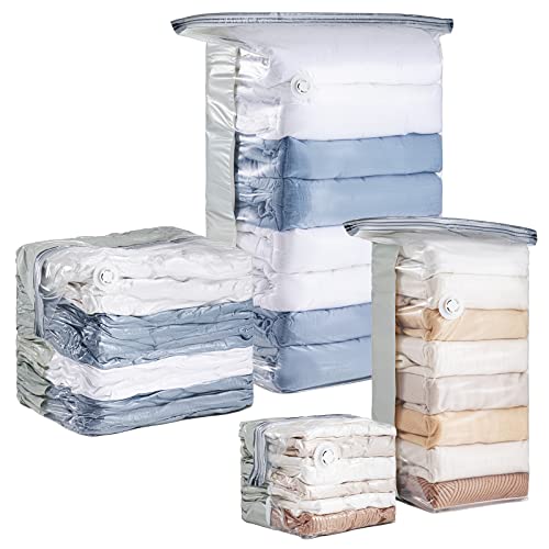 TAILINK 6 Pack Vacuum Storage Bags Space Saver Cube Vacuum Sealer Bags Large (3 Medium, 3 Large) Save 80% Space Vacuum Bags for Comforters Blanket Clothes Bedding Space Bags Vacuum Storage Bags