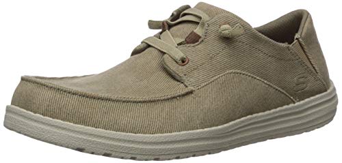 Skechers mens Melson-volgo Skechers Men s Melson Canvas Slip On Moccasin Shoe, Tan, 10.5 US