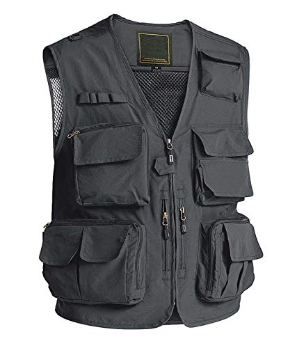 Cargo Vest for Men Travel Vest Mens Photo Journalist Vest Outerwear Vest for Men Breathable Athletic Vest Work Vest with Multi Pockets