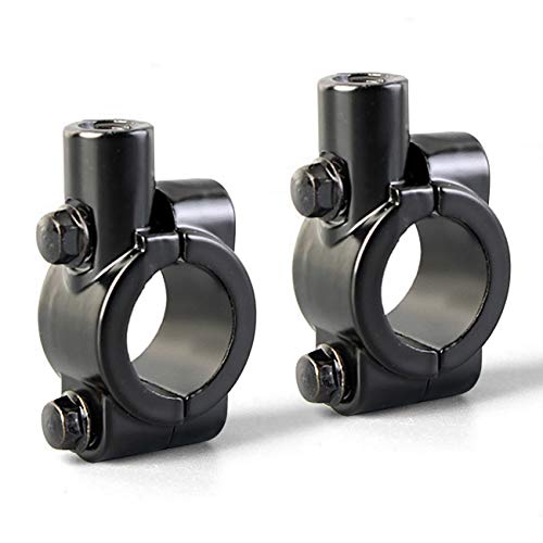 Motorcycle 7/8" Handlebar Mirror Mount Holder Clamp Adaptor 10mm Thread For Motorcycles ATV Scooter Black(Pack of 2)